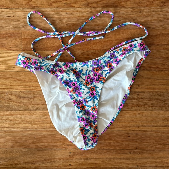 Frankie’s Bikinis - Floral London Bandeau Top and Ruched Bikini Bottom - Picture 2 of 10